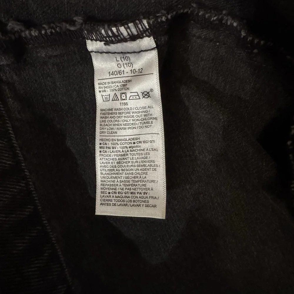Old Navy Studded Black Denim Button Up‎ Dress Girls 10 NEW